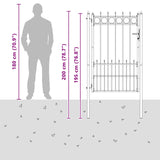Fence Gate HORST Steel Black Lockable 42034071