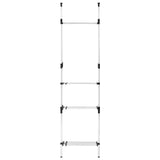 Telescopic Wardrobe System with Rods and Shelf Aluminium 321113