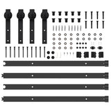 Sliding Door Hardware Kit 152,5 cm Steel Black 3295719