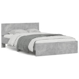 Bed Frame Concrete Grey Engineered wood 120x200 cm Durable 3207493