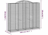 Arched Gabion Baskets 10 pcs 200x50x220/240 cm Galvanised Iron 3146454