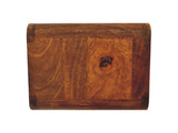 Solid Wood Floating Mini Chestnut Bedside, 2 Drawers, Dark Brown B2743P402930