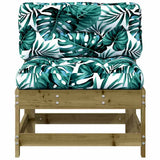 Middle Sofas with Cushions 2 pcs Impregnated Wood Pine 825582