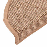 Stair Mats 15 pcs 56x17x3 cm Light Brown Half Round 149851