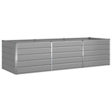 Planter Light Grey 290 x 100 x 75 cm Galvanised Steel 42018170