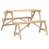 Picnic Table with Benches Solid Wood Fir 2-in-1 Convertible 4008991
