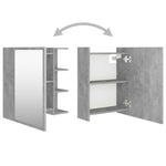 ZNTS Bathroom Mirror Cabinet Concrete Grey 62.5x20.5x64 cm Engineered Wood 803312
