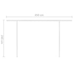 ZNTS Manual Retractable Awning with Posts 4x3.5 m Yellow and White 3070018