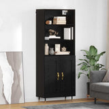 Highboard Black oak 69.5 x 34 x 180 cm Engineered Wood 3416181