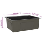 ZNTS Handmade Kitchen Sink Black Stainless Steel 51513