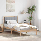 Bed Frame with Upholstered Headboard Light Grey 90 x 200 cm 878284