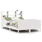 ZNTS Bookcase Bed without Mattress White 160x200cm Solid Wood Pine 3323099