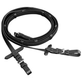 Leather Flash Bridle with Reins and Bit Black Full 90897