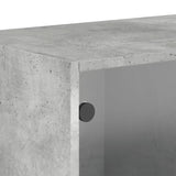 Wall Cabinet with Glass Doors Concrete Grey 68.5x37x35 cm 836503