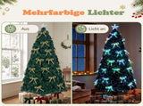 6FT Green Colorful Fiber Optic Christmas Tree with 230 Tips, LED Bead Bow Ornament, Star Topper, PVC 31194782