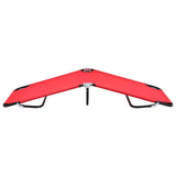 Folding Sun Lounger Red Steel 47756