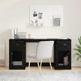 Desk with Cabinet Black Oak 154.5 x 50 x 75 cm Engineered Wood 3402679