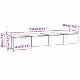 Wall-mounted Cabinet 2 pcs Black Oak 68 x 30 x 20 cm 3333074