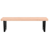 Basin Shelf Wall Mounted Steel and Solid Wood Beech 3302523