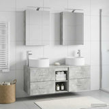 Bathroom Furniture Set 5 pcs Concrete Grey 3407074