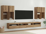 TV Wall Cabinet Set with LED Lights with LED 7 pcs Artisan oak 3402795