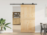 Sliding Door NARVIK Natural and Black 80 x 210 cm 3445264