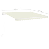 Manual Retractable Awning with LED 4x3.5 m Cream 3070022