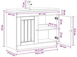 Bathroom Furniture Set Black 78.5 x 37.5 x 81 cm 3404195