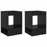 End Table 2 pcs Black Oak 40 x 40 x 56 cm Engineered Wood 890947