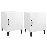 ZNTS Bedside Cabinets 2 pcs High Gloss White Engineered Wood 812073