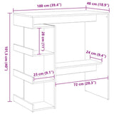 Bar Table Black Oak 100 x 48 x 101.5 cm Engineered Wood 862705