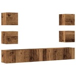 ZNTS Wall Mounted TV cabinets 6 pcs Old Wood Engineered Wood 3328969