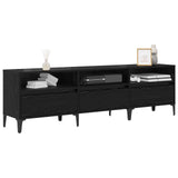 TV Cabinet Black Oak 150 x 30 x 45 cm Engineered Wood and Iron 879485