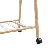 ZNTS Clothes Rack with Shelves and Wheels 132x45.5x155.5 cm Bamboo 4008911