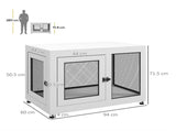 2-in-1 Dog Cage & Side Table, with Two Doors, Cushion, for Large Dogs T3398P376393