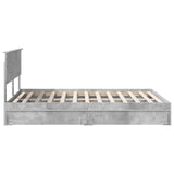 Storage Bed Concrete Grey 135 x 190 cm Engineered Wood 3410808
