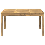 Garden Dinner Table White 141 x 80.5 x 75 cm Solid Acacia Wood 901714