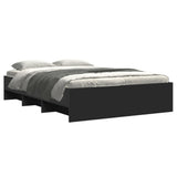Bed Frame Black Engineered Wood 140x190 cm Bed Frame 3295682