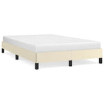 ZNTS Bed Frame without Mattress Cream 120x190 cm Small Double Faux Leather 3269621