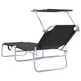 Sun Lounger Folding 2 pcs Black 58 x 188 x 77cm Polyester 42003060