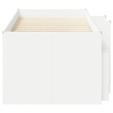 Loft Bed Frame with Cabinet 3 pcs White Engineered Wood 3423366