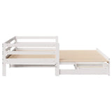 Daybed with Trundle and Drawers without Mattress White 90x190 cm Single 3302147