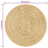 ZNTS Handmade Rug Braided Jute 150 cm 133709