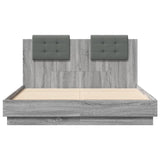 Bed Frame without Mattress Grey Sonoma 135x190 cm Double 3209959
