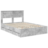 Bed Frame with Drawer Concrete Grey 140 x 190 cm Engineer Wood 3409845
