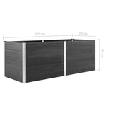 ZNTS Garden Raised Bed 250x50x91 cm WPC Grey 49058