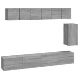 6 Piece TV Cabinet Set Grey Sonoma Engineered Wood 3114620