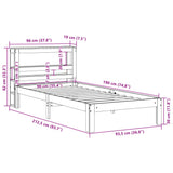 Bed Frame without Mattress Wax Brown 90x190 cm Single Solid Wood Pine 3306058