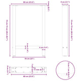 Dining Table Legs Natural Steel 2 pcs 60x cm Steel 4013307
