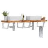 Basin Shelf Wall Mounted Steel and Solid Wood Acacia 3302862